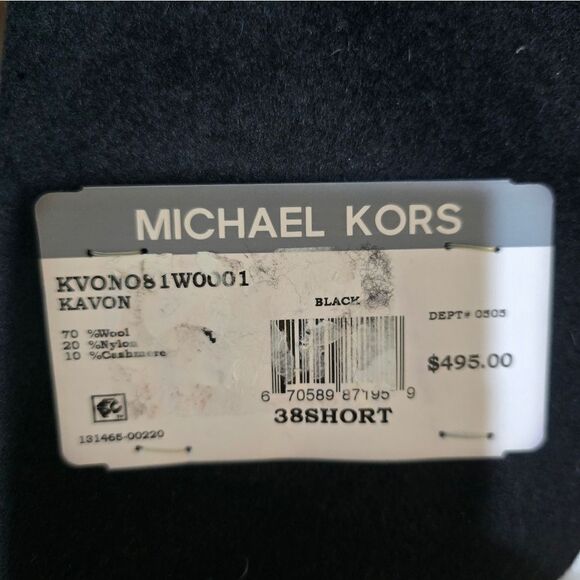 Michael Kors Mens Kavon Lined Wool Cashmere Coat NWT size 38 short Black - Picture 3 of 5